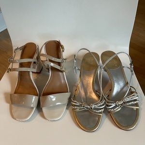 Calvin Klein & Tommy Hilfiger Beige / Gold/Silver Sandals